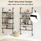 4-Tier Ladder Shelf, Wall-Mounted Bookcase with Wooden Boards & Metal Frame